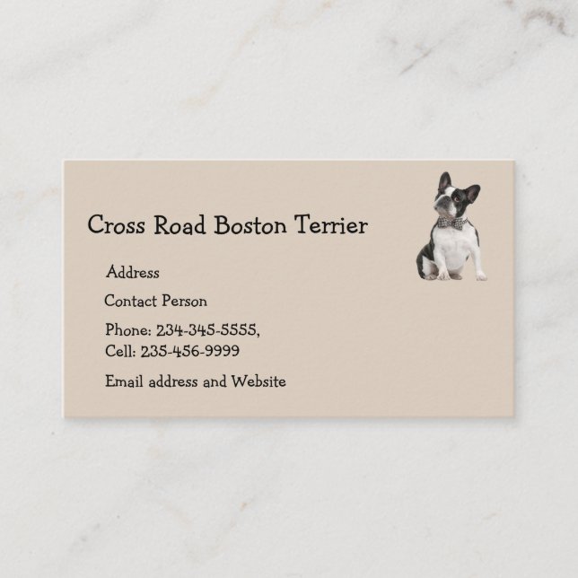 Boston Terrier Dog Pet Animal  Business Card Magne (Front)