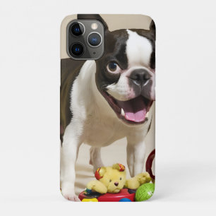 Boston Terrier Dog Playing with Toys iPhone 11 Pro Case