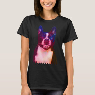 Boston Terrier Dog Portrait Watercolor Boston Terr T-Shirt