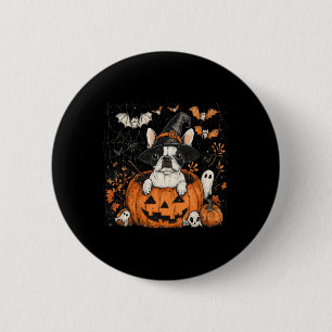 Boston Terrier Dog Pumpkin Halloween Thanksgiving 6 Cm Round Badge