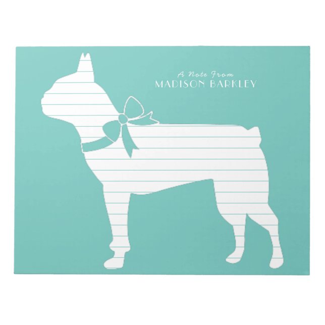 Boston Terrier Dog Puppy Notepad (Front)