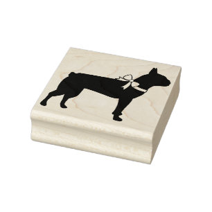 Boston Terrier Dog Puppy Rubber Stamp