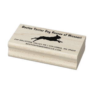 Boston Terrier Dog Rubber Stamp