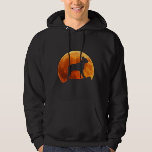 Boston Terrier Dog Silhouette In Moon Hoodie