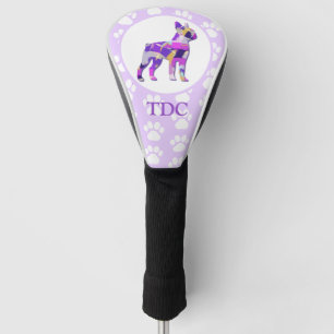 Boston Terrier Dog Silhouette n Paws PY&B Golf Head Cover