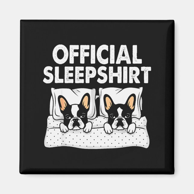 Boston Terrier Dog Sleep Pajamas Nightgown  Magnet (Front)