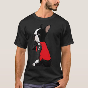 Boston Terrier Dog Tattoo I Love Dad Father's Day T-Shirt