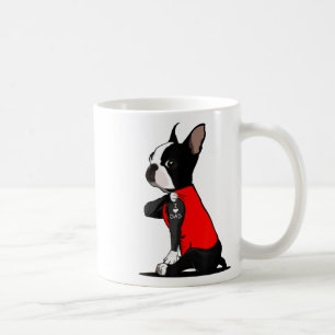 Boston Terrier Dog Tattoo I Love Dad Funny Family Coffee Mug