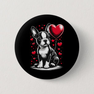 Boston Terrier Dog Valentine's Day Dog Owner Valen 6 Cm Round Badge