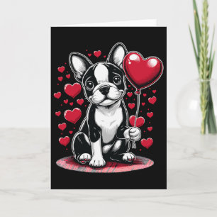 Boston Terrier Dog Valentine's Day Dog Owner Valen Card