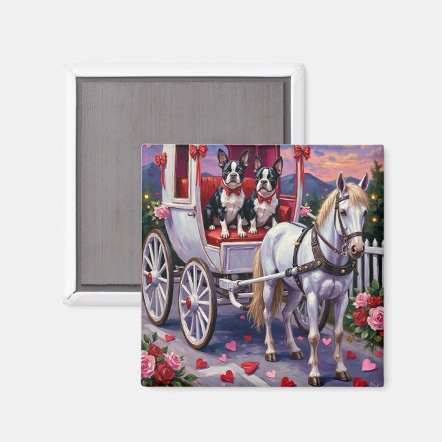 Boston Terrier  Dog Valentine's Day Magnet (Front/Back)