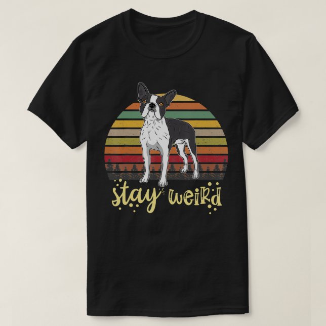 Boston Terrier Dog Vintage  T-Shirt (Design Front)