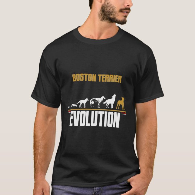 Boston Terrier Dogs Evolution T-Shirt (Front)