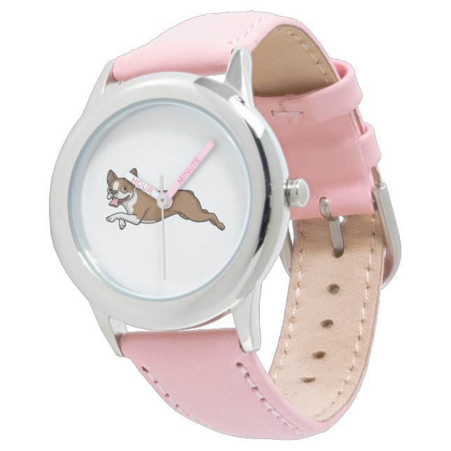 Boston Terrier Dogs Fawn Boston Terrier Running Watch (Angled)