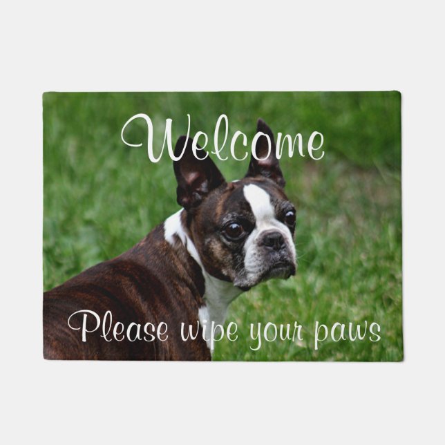 Boston terrier doormat (Front)