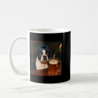 Boston Terrier Drinking Beer Shirt Funny Fathers Coffee Mug