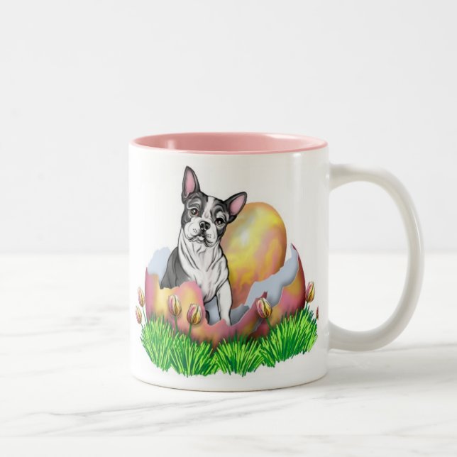 Boston Terrier Easter Surprise Mug (Right)