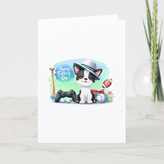 Boston Terrier Father's Day card (Front)