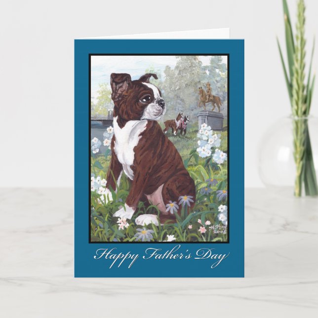 Boston Terrier Father's Day Card (Front)
