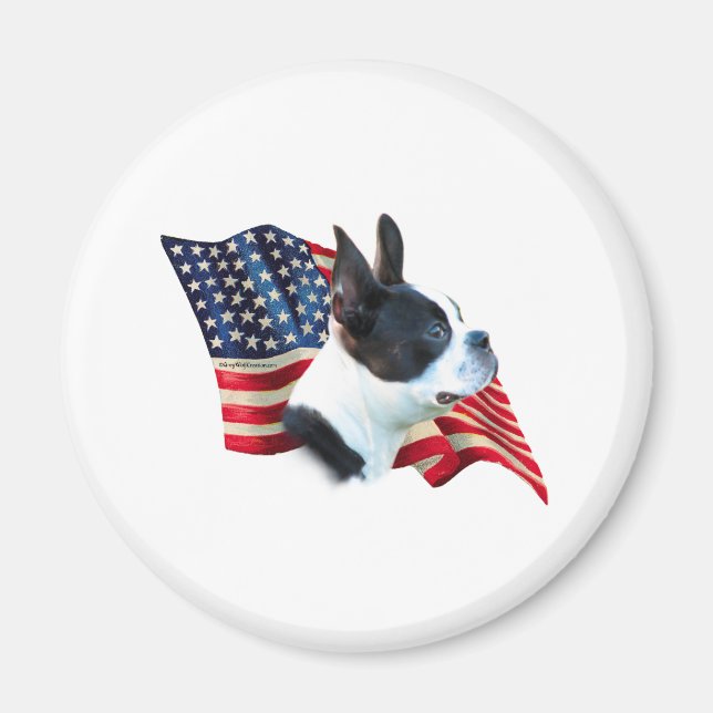 Boston Terrier Flag Magnet (Front)