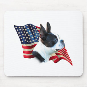 Boston Terrier Flag Mouse Pad
