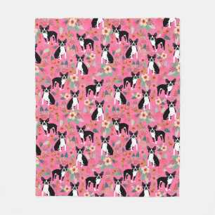 Boston Terrier Florals Blanket
