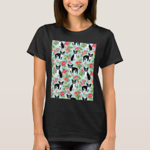 Boston Terrier Florals Tropical Hawaiian Print Dog T-Shirt