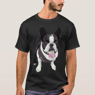 Boston Terrier Flower For Women Men Dog Pet Moms T-Shirt