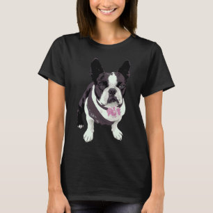 Boston Terrier Flower  For Women Men Dog Pet Moms T-Shirt