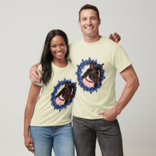 Boston Terrier Flower Wreath  T-Shirt