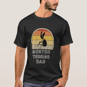 Boston Terrier  For Women Retro Boston Terrier Dad T-Shirt