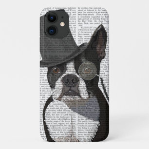 Boston Terrier, Formal Hound and Hat iPhone 11 Case
