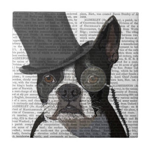 Boston Terrier, Formal Hound and Hat Ceramic Tile