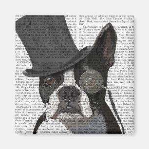 Boston Terrier, Formal Hound and Hat Magnet
