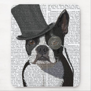 Boston Terrier, Formal Hound and Hat Mouse Pad