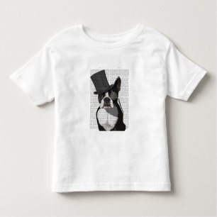 Boston Terrier, Formal Hound and Hat Toddler T-Shirt