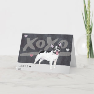 Boston Terrier - French Bulldog Valentines Day Holiday Card