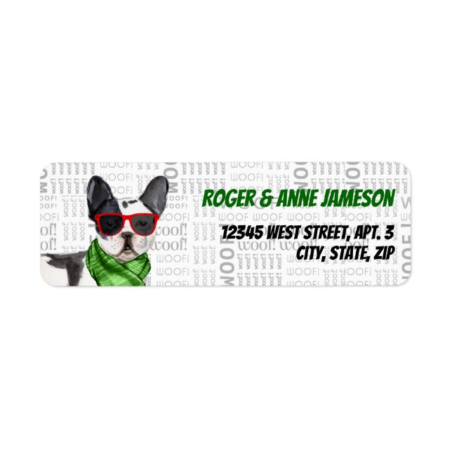Boston Terrier Funny Christmas Return Address Return Address Label (Front)