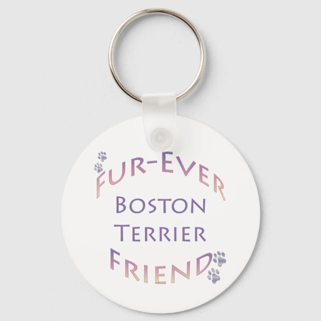 Boston Terrier Furever Key Ring (Front)