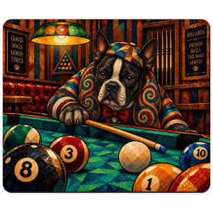 Boston Terrier, Geometric Mosaic Mouse Pad
