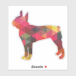 Boston Terrier Geometric Pattern Silhouette
