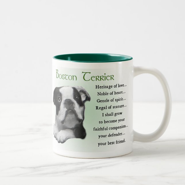 Boston Terrier Gifts Two-Tone Coffee Mug (Right)