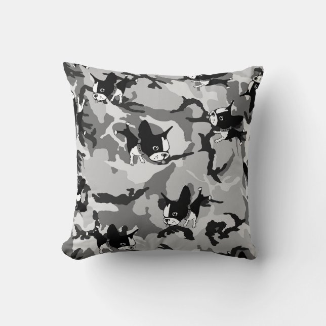 Boston Terrier Grade A Cotton Throw Pillow 16x16 (Front)