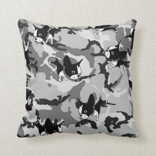 Boston Terrier Grade A Cotton Throw Pillow 16x16