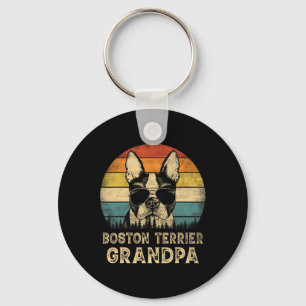 Boston Terrier Grandpa Dog Lovers Father's Day  Key Ring