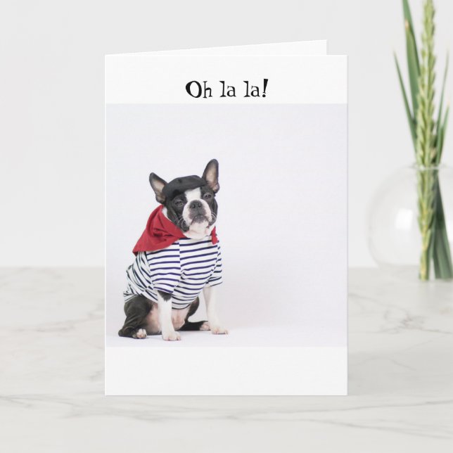 Boston Terrier greeting card (Front)