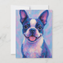 Boston Terrier Greeting Card - Blank Card