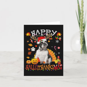 Boston Terrier Halloween Christmas Dog Happy Hallo Card