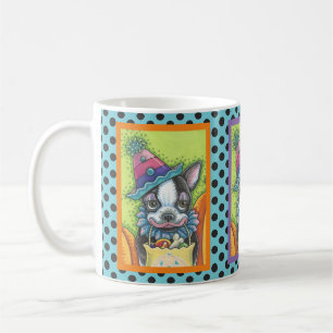 BOSTON TERRIER HALLOWEEN CLOWN, CLASSIC DOG MUG