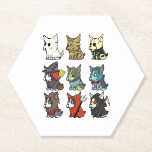 Boston Terrier Halloween Costume Paper Coaster
